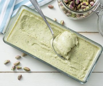 Helado de pistacho sin heladera