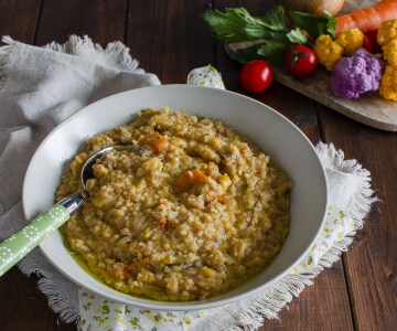 Sopa de verduras y bulgur