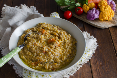 Sopa de verduras y bulgur