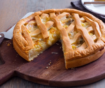 Tarta salada de patatas y gorgonzola