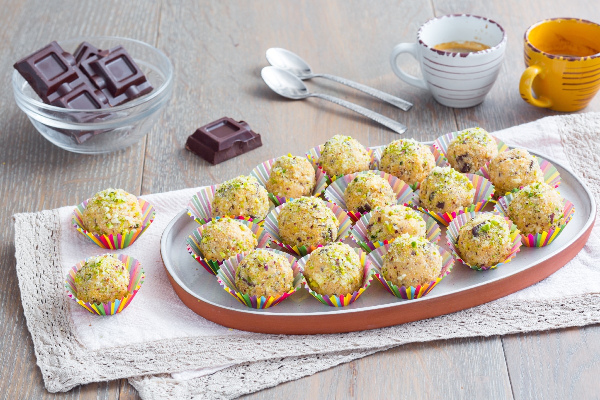 Trufas sin gluten de ricotta y chocolate