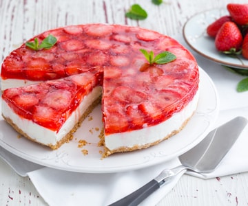 Tarta de queso con fresas sin gluten