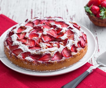 Tarta de espelta y fresas