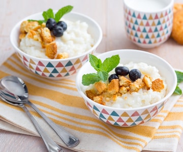 Arroz con leche y galletas