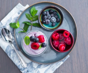 Helado sin heladera de frutos del bosque