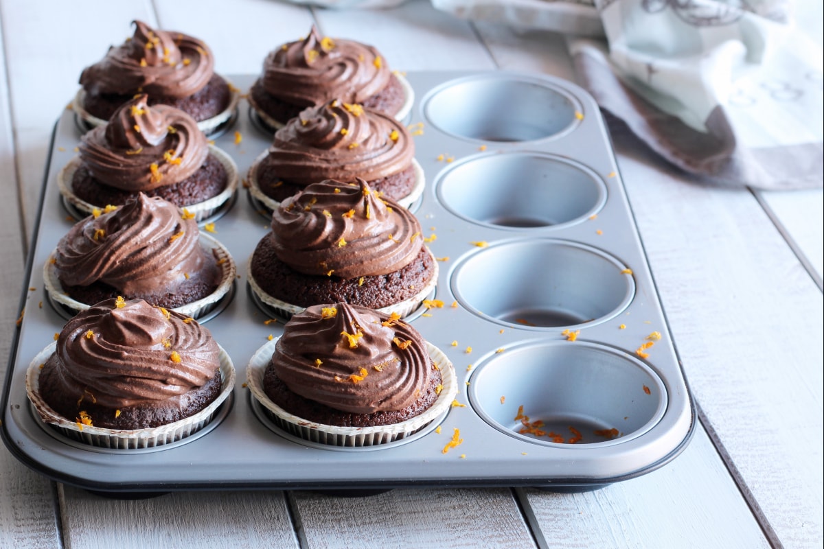 Cupcake de naranja y chocolate