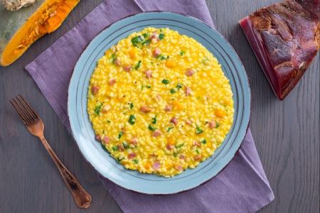 Risotto de calabaza y speck