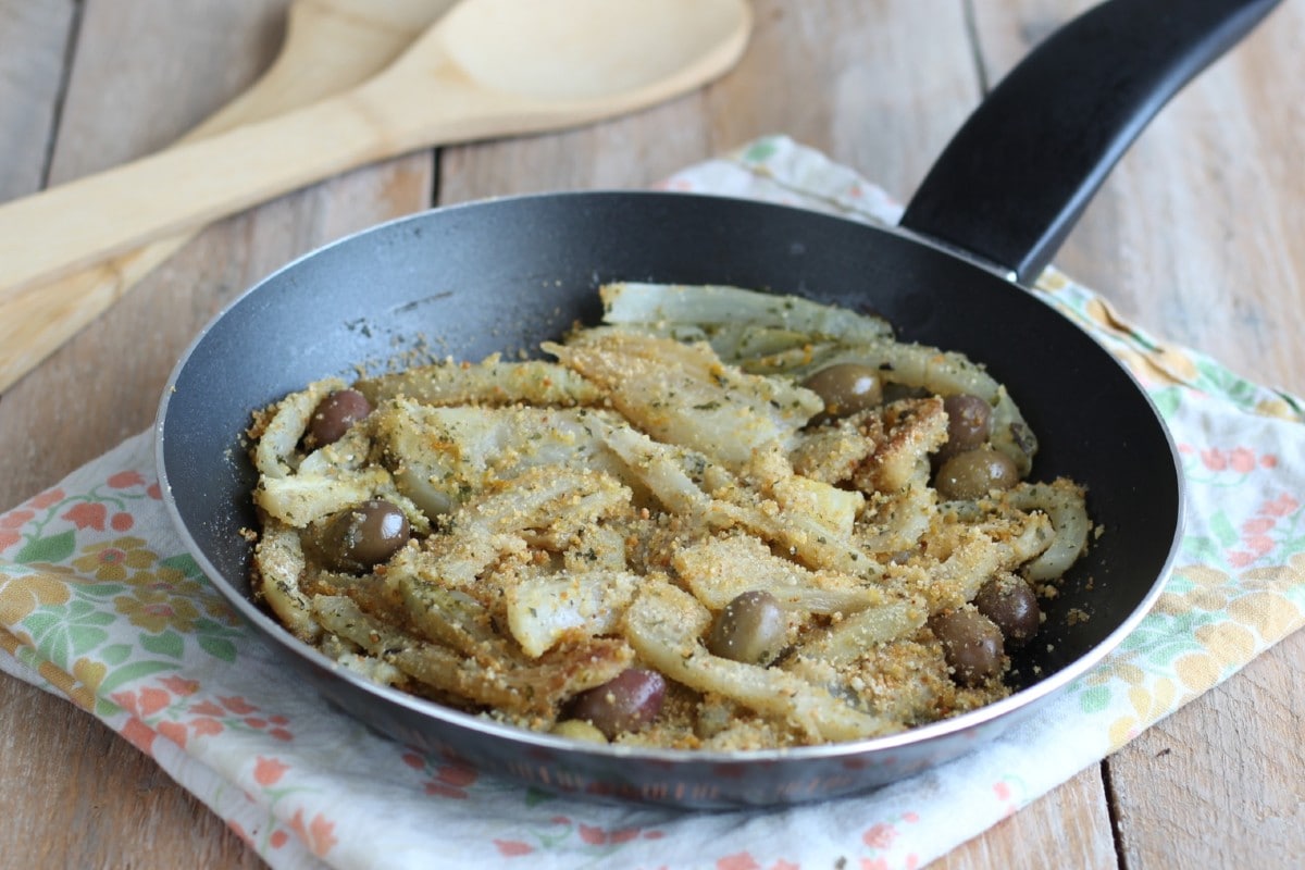 Hinojos gratinados en sartén