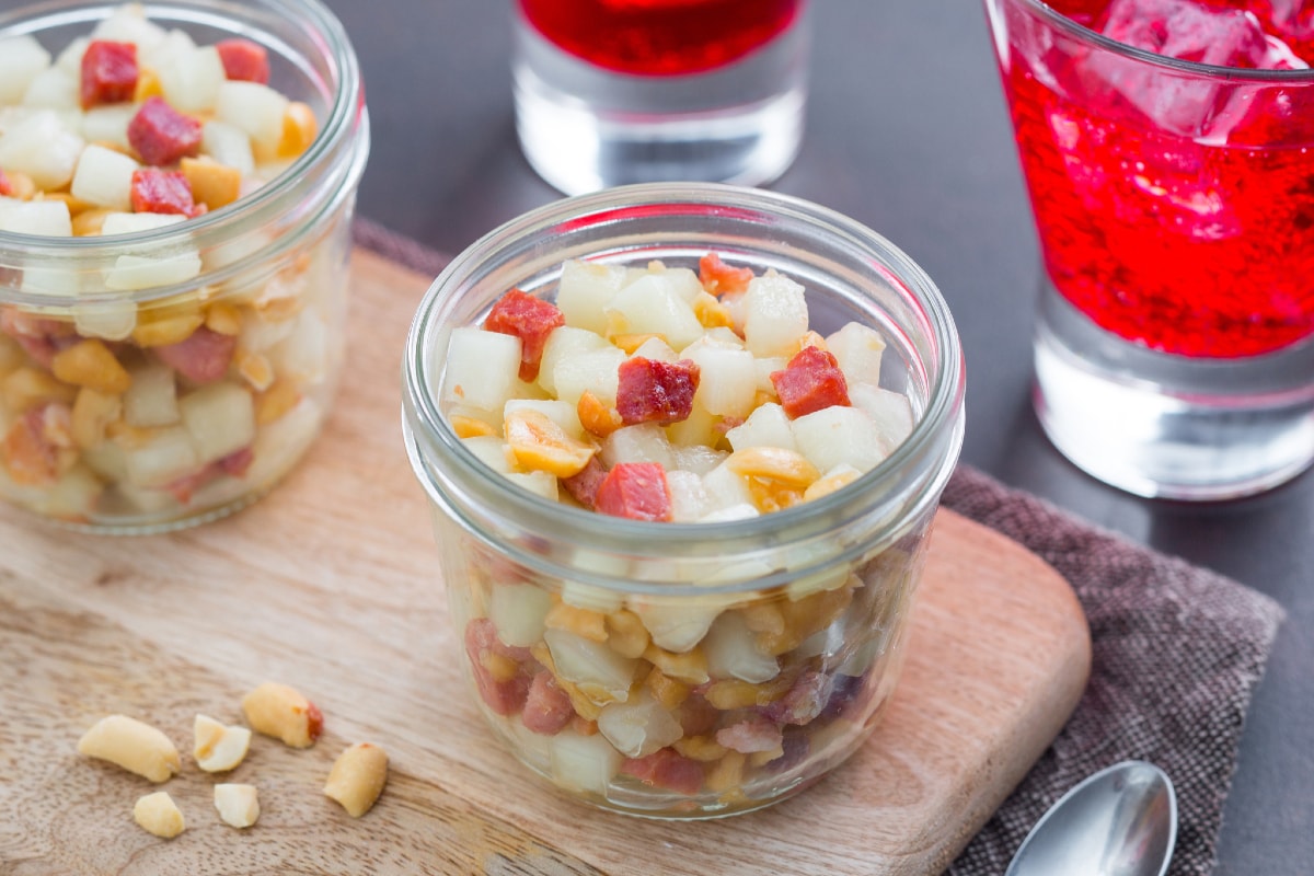 Vasitos de melón y panceta