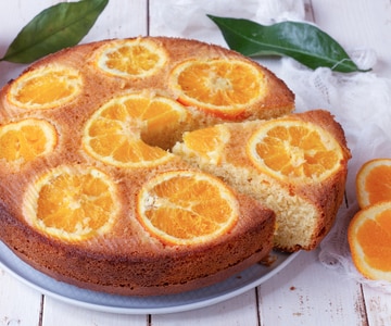 Tarta invertida de naranja