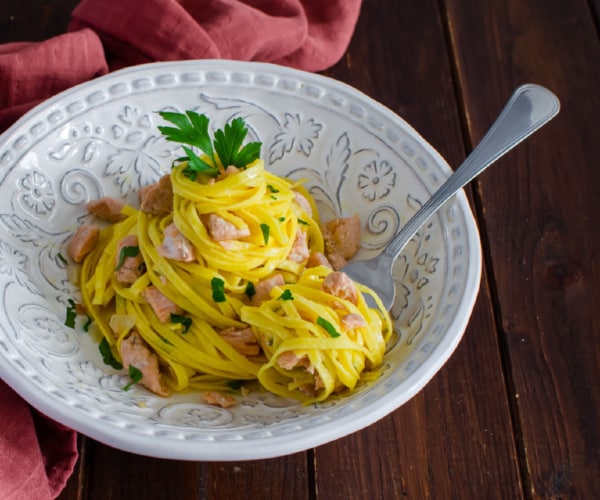 Tagliolini al salmón