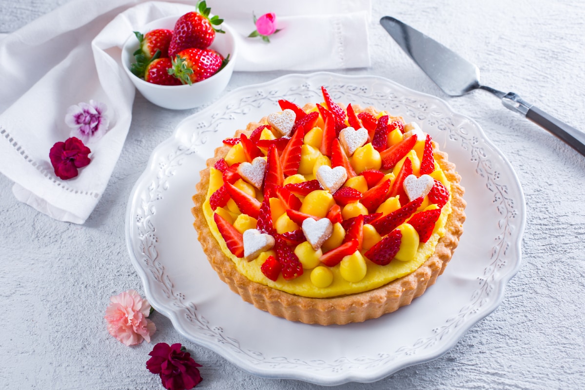 Tarta de fresas con frangipane