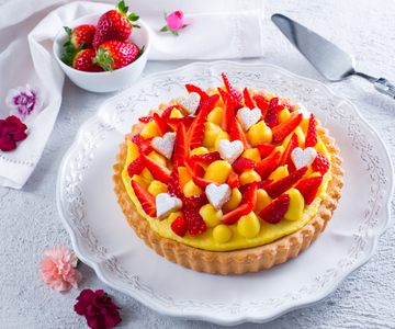 Tarta de fresas con frangipane