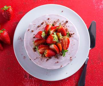 Tarta de queso con fresas