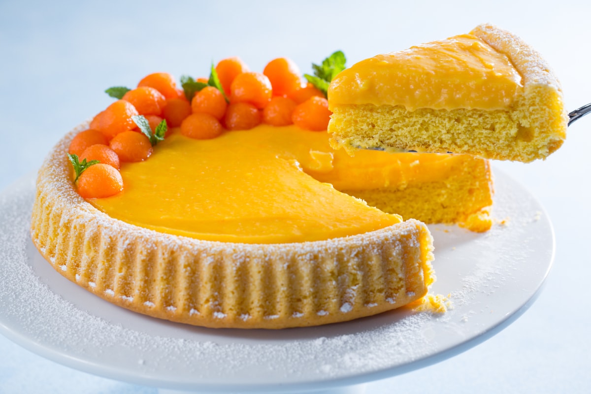 Tarta blanda con crema de melón
