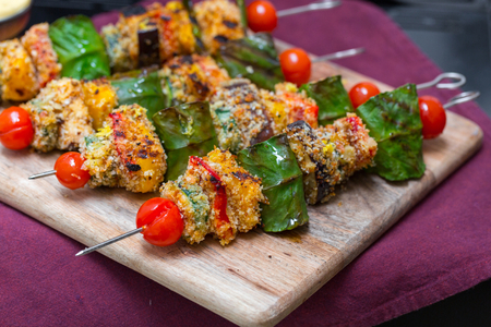 Brochetas de scamorza al bbq