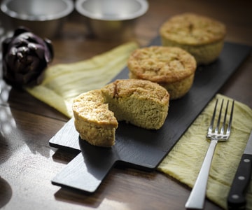 Pastelitos de ricotta y alcachofas