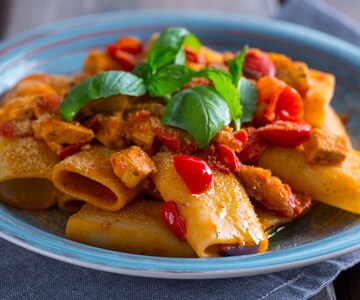 Pasta pez espada y menta