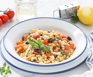 Fregola con bacalao