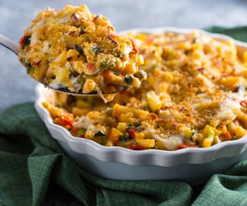 Pasta al horno con bechamel de soja