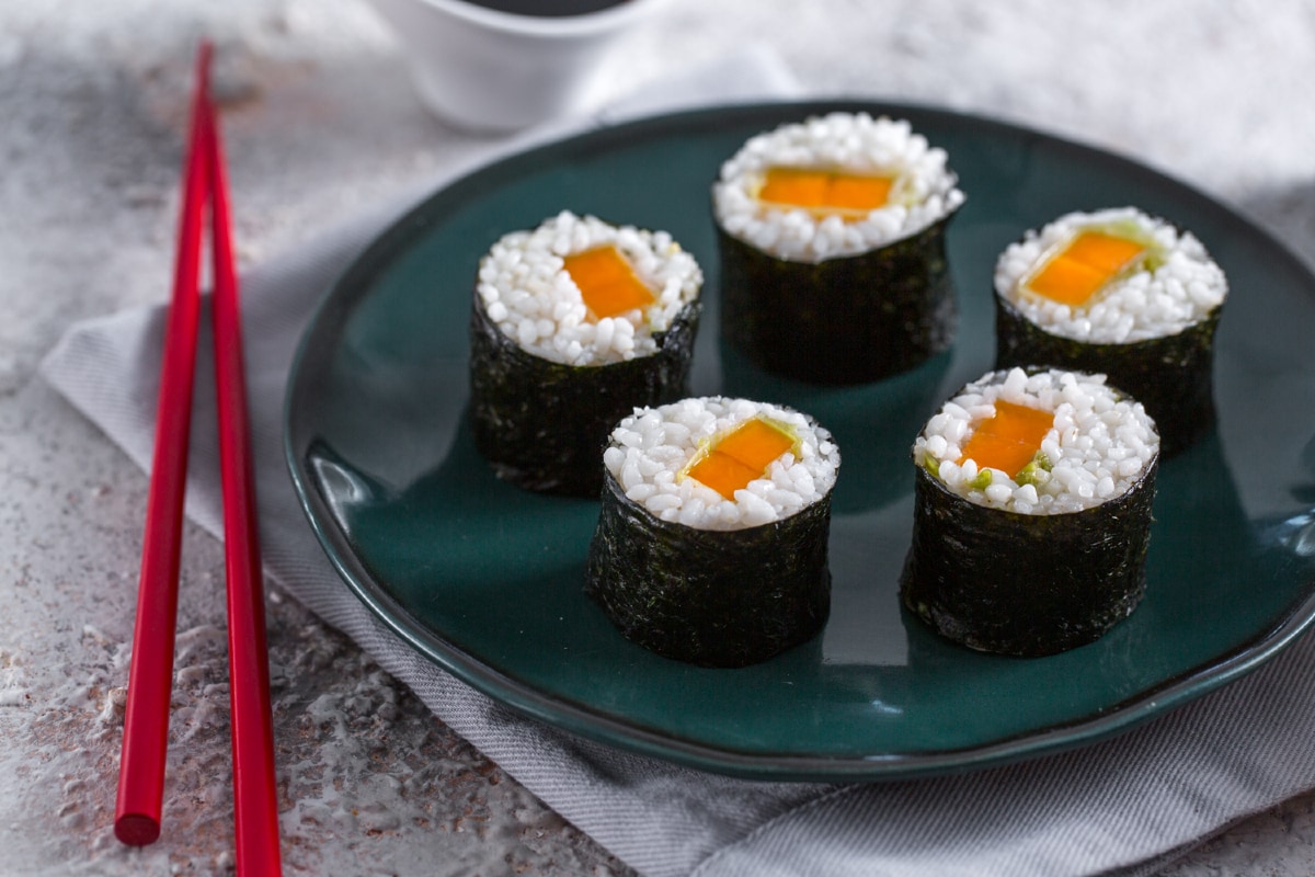 Hosomaki vegetariano casero sencillo