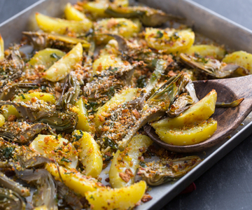 Alcachofas y patatas