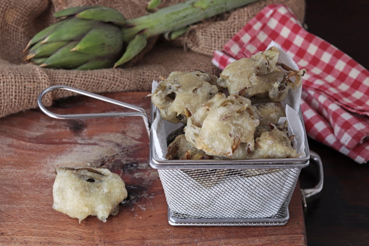 Zeppole de alcachofas