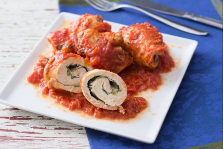 Rollitos de pavo en salsa