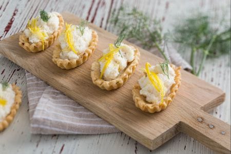 Barquitas con bacalao mantecado