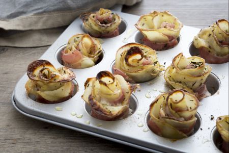 Rosas de patatas y bacon