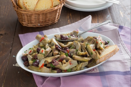 Alcachofas ahogadas a la napolitana