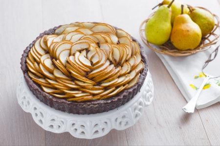 Tarta de peras y chocolate