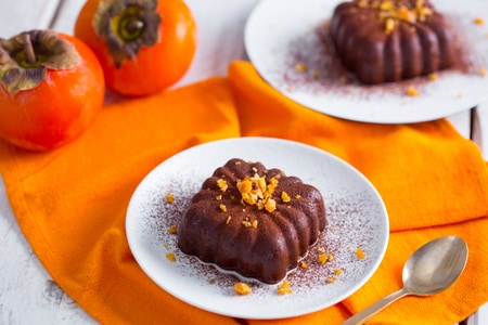 Pudin de caqui y cacao