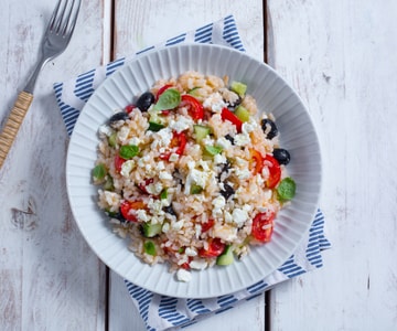 Ensalada de arroz a la griega