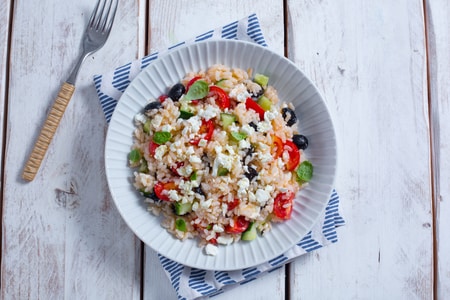 Ensalada de arroz a la griega