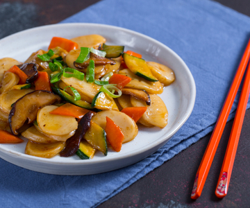 Ñoquis de arroz con verduras