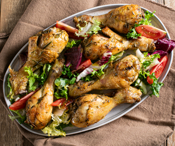 Muslos de pollo dorados en freidora de aire