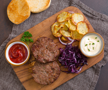 Hamburguesa en freidora de aire