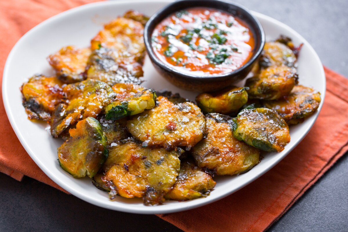 Coles de Bruselas aplastadas al horno