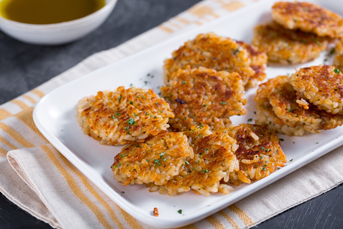 Medallones de arroz con bagna cauda