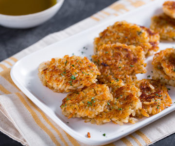 Medallones de arroz con bagna cauda