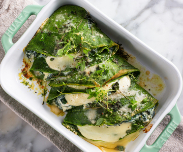 Crespelle de espinacas al horno