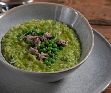 Risotto de guisantes y sepias