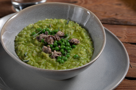 Risotto de guisantes y sepias