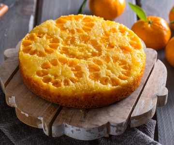 Tarta invertida de mandarinas