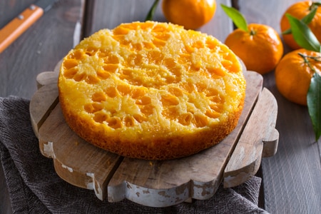 Tarta invertida de mandarinas