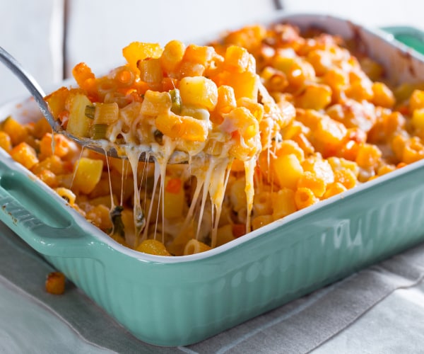 Pasta y patatas al horno