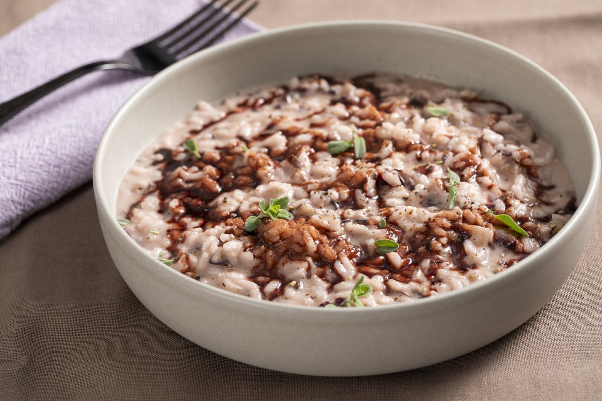 Risotto de radicchio y taleggio