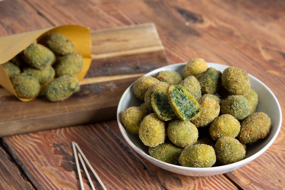 Aceitunas a la ascolana vegetarianas