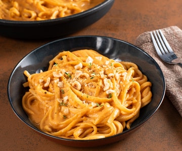 Pasta con crema de verduras al horno